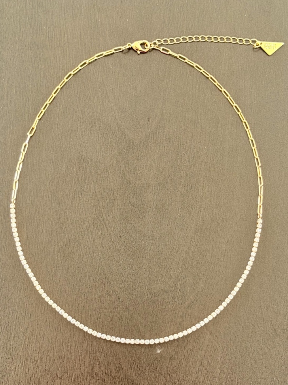 Sterling Forever 14K Gold Plated Dani Chain Tennis Necklace NWOT